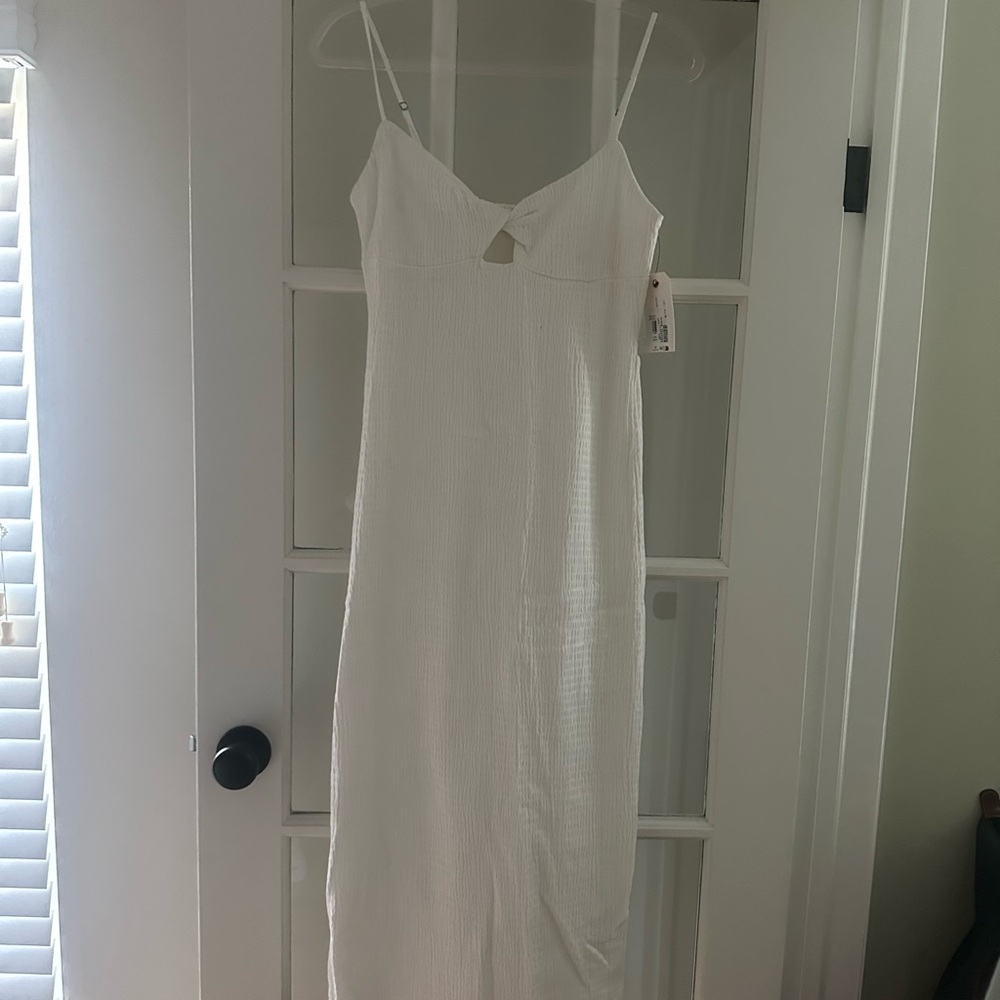 Billabong White Midi Slip Dress with Cutout - Picture 5 of 10